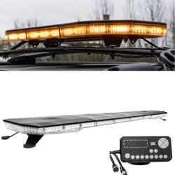 Girofar transversal, 132x28cm, 12-24V, 180 LED-uri, cu controller si 51 de moduri de ilunimare, Amio 03345