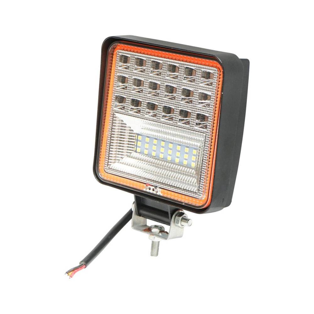 Proiector lucru 106x106, LED, cu 2 functii, cu Angel Eyes, 9-30V, 126W, margine rosie, 92854 TruckLight