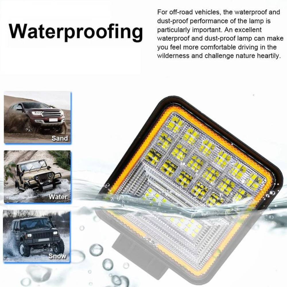 Proiector lucru 106x106, LED, cu 2 functii, cu Angel Eyes, 9-30V, 126W, margine rosie, 92854 TruckLight