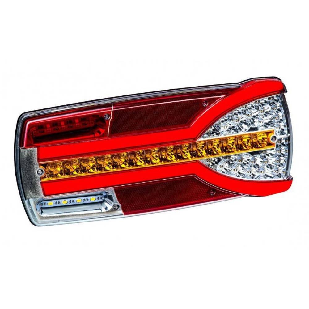 Lampa stop 305x132, 7 functii, ceata, mers inapoi, semnalizare dinamica, mufa 7 pini, dreapta, incolor, Carmen LZD 2303 Horpol