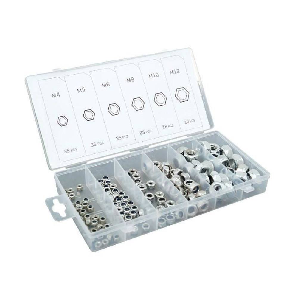 Piulite cu autoblocante DIN 985, cutie 146 bucati, M4-M12, 86437 Carmotion Piulite cu autoblocante DIN 985, cutie 146 bucati, M4-M12, 86437 Carmotion