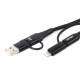 Cablu incarcator 2 USB, Combo TipC si Apple 1m FullLINK UC-15, 02547 Amio