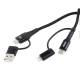 Cablu incarcator 2 USB, Combo TipC si Apple 1m FullLINK UC-15, 02547 Amio