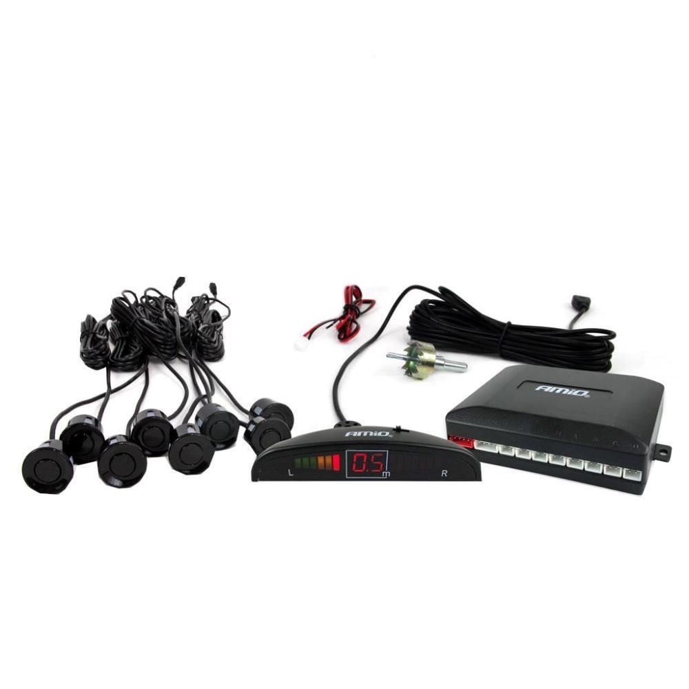 Set 8 senzori parcare fata - spate, cu afisaj cu LED, 01560 Amio