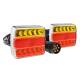 Kit lampi remorci 100x90, LED, cablu 7.5m, cu magnet, iluminare numar, 02141 Amio