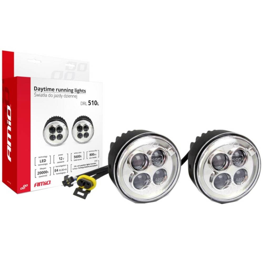 Proiector zi DRL fi80, 12/24V, angel eye, DRL510L, set 2 bucati, 01525 Amio