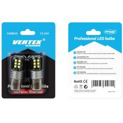 Set 2 becuri stop frana LED 12/24V P21/5W, BAY15d CanBus, 01641 Amio