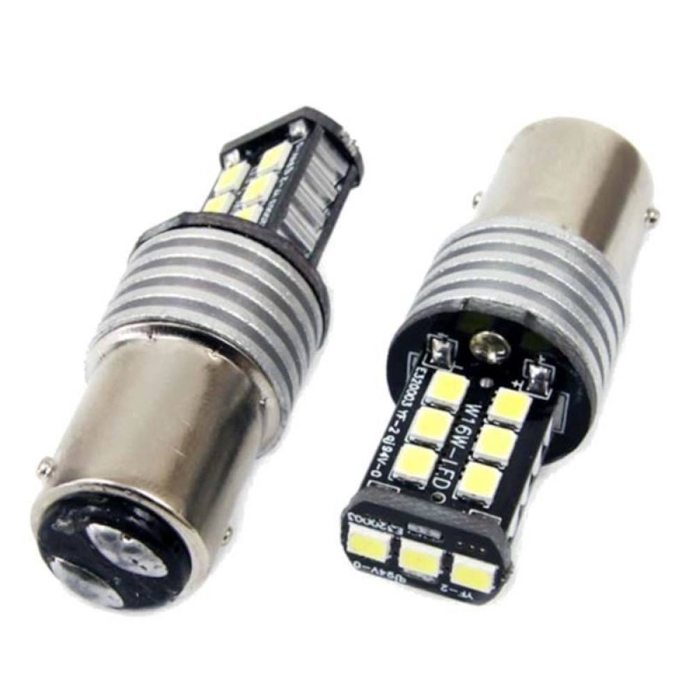 Set 2 becuri stop frana LED 12/24V P21/5W, BAY15d CanBus, 01641 Amio
