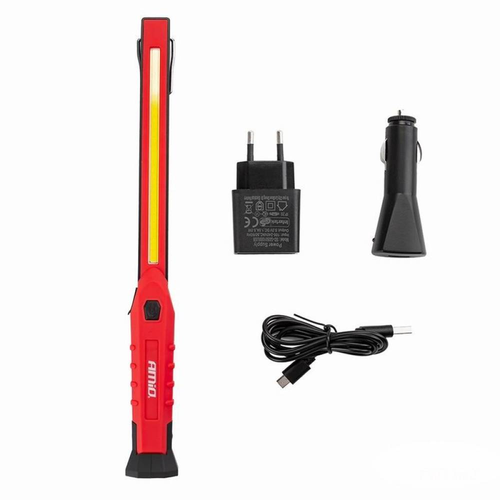 Lanterna lucru LED cu magnet si carlig agatare, reincarcabila USB, WT01 02170 Amio