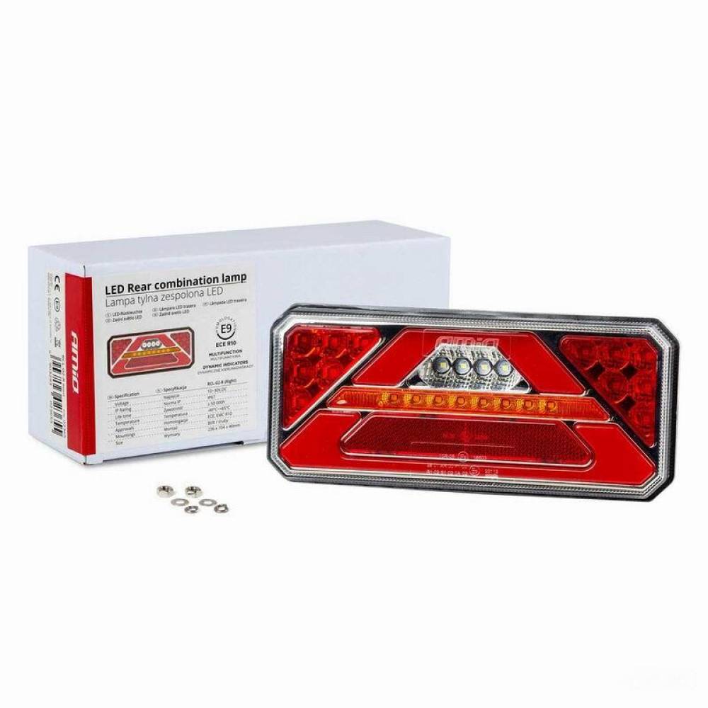Lampa stop 236x104, LED, 5 functii, ceata, mers inapoi, semnalizare dinamica, dreapta, 02365 Amio