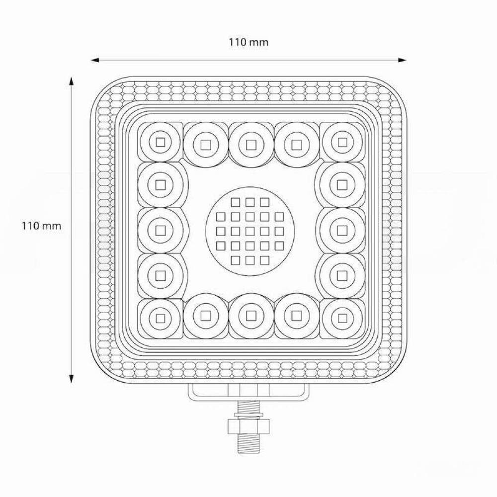 Proiector lucru 110x110, LED, 9-36W, 3840lm, Flood, sticla, AWL13, 02427 Amio