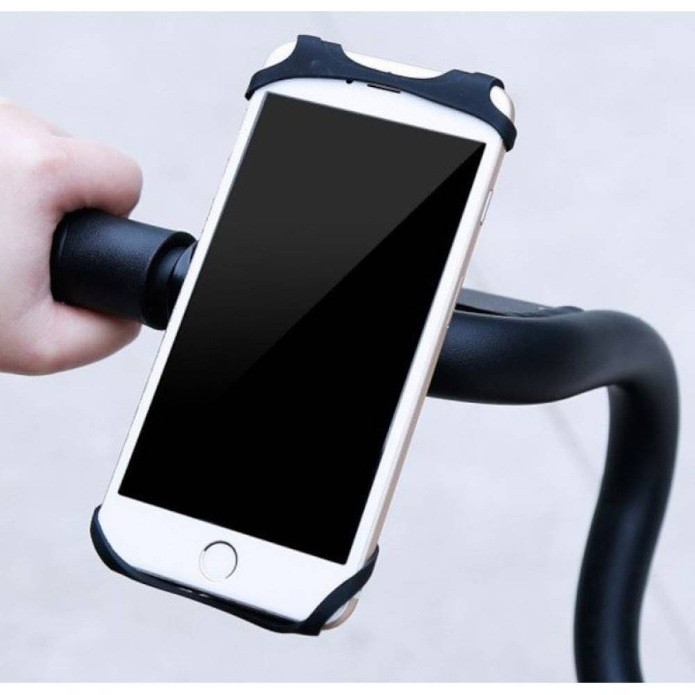 Suport telefon bicicleta, moto, aluminiu si silicon, 4-6