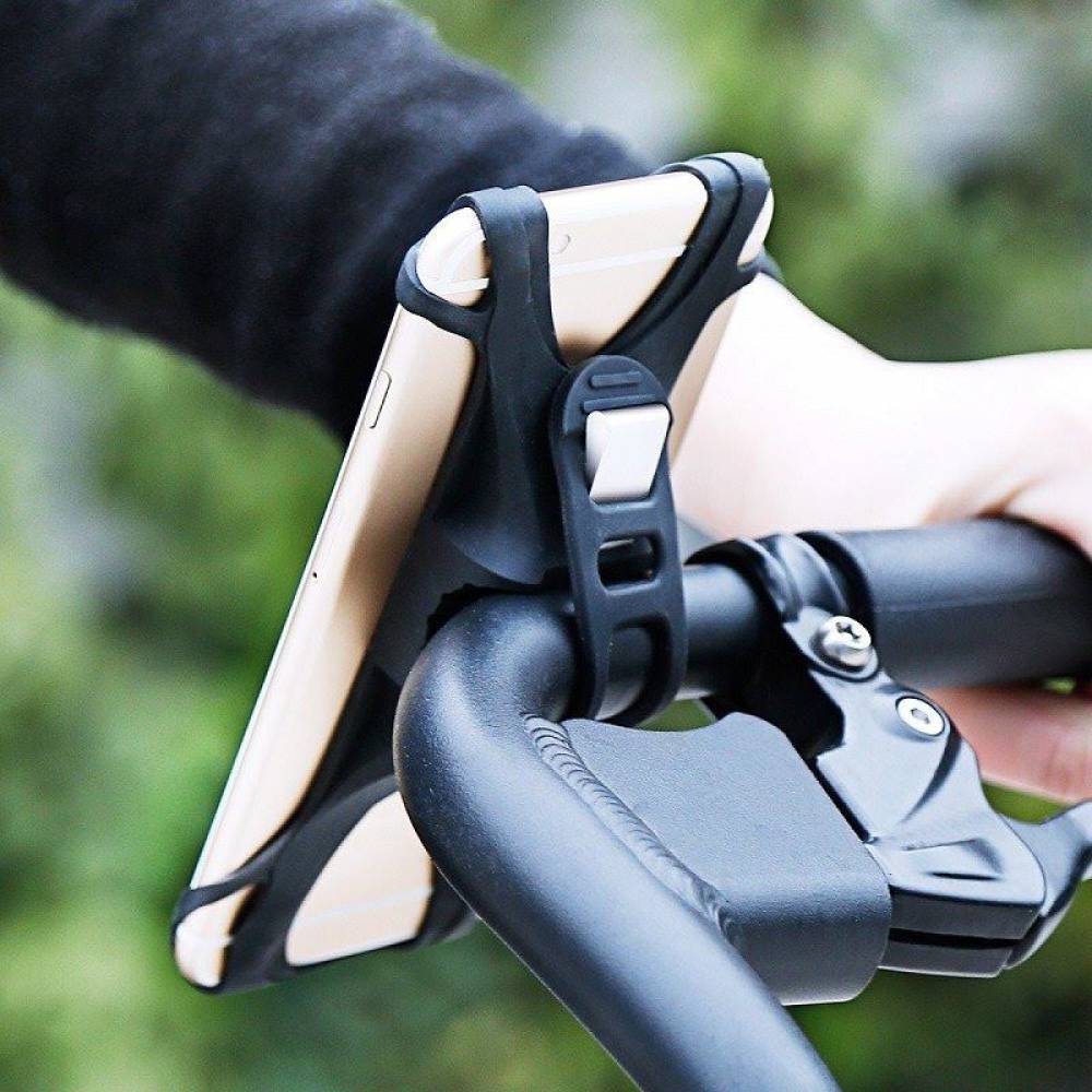 Suport telefon bicicleta, moto, aluminiu si silicon, 4-6