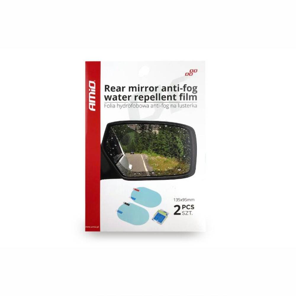 Set 2 bucati protectie oglinda anti ceata, film adeziv, 135x95mm, 02378 Amio