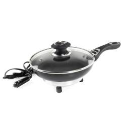 Tigaie electrica 24v, 250w, cu capac, 350ml, 20x4cm, Amio 02533