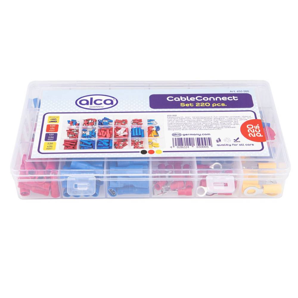 Set papuci electrici izolatii mix 220 bucati, fast, furca, circulari, conectori, 650.00 Alca
