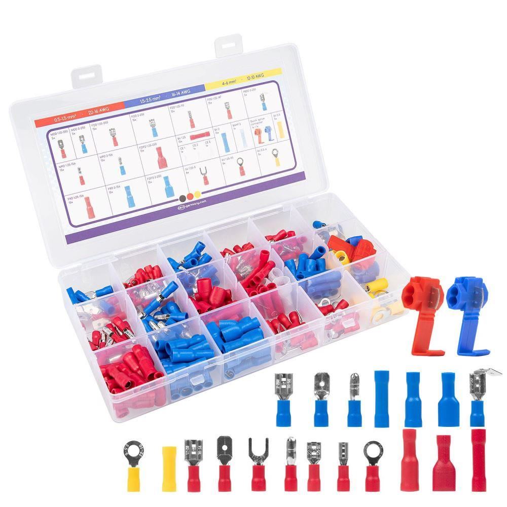 Set papuci electrici izolatii mix 220 bucati, fast, furca, circulari, conectori, 650.00 Alca