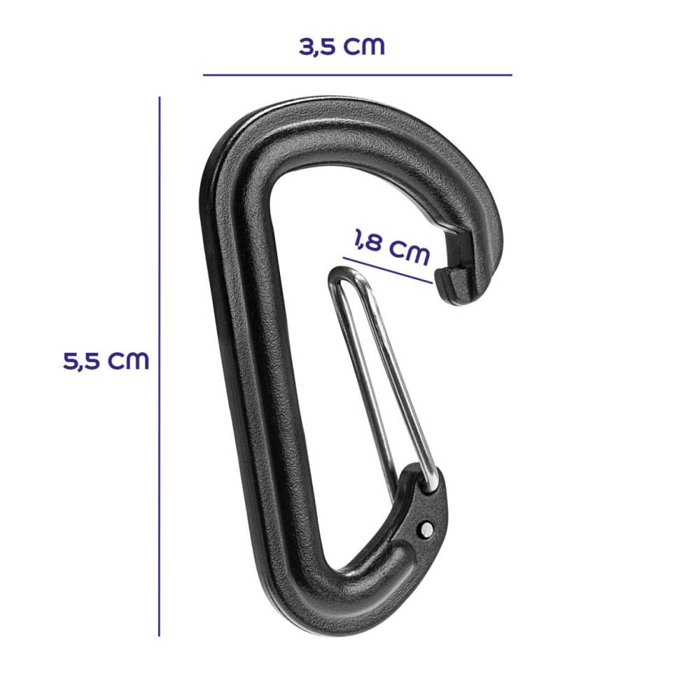 Set 10 bucati carabina 0.1KN, 10kg, 5.5x3.2cm, 883.01 Alca