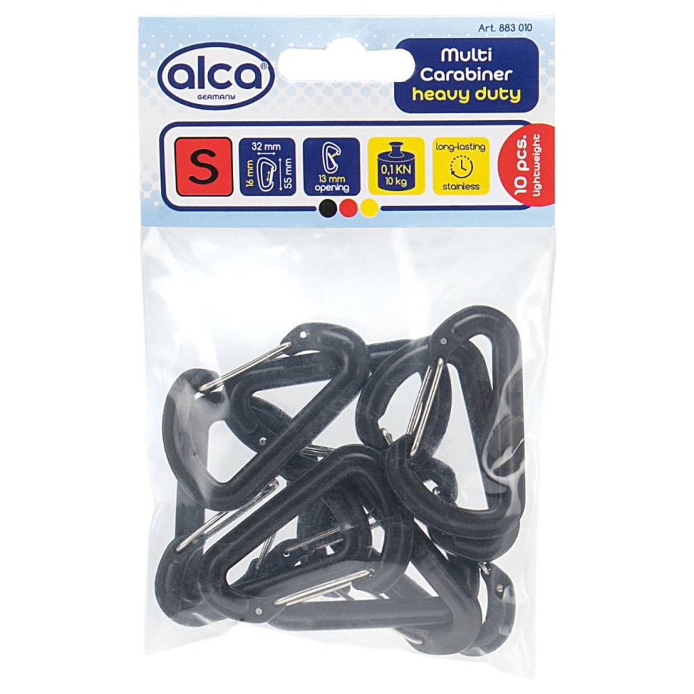 Set 10 bucati carabina 0.1KN, 10kg, 5.5x3.2cm, 883.01 Alca