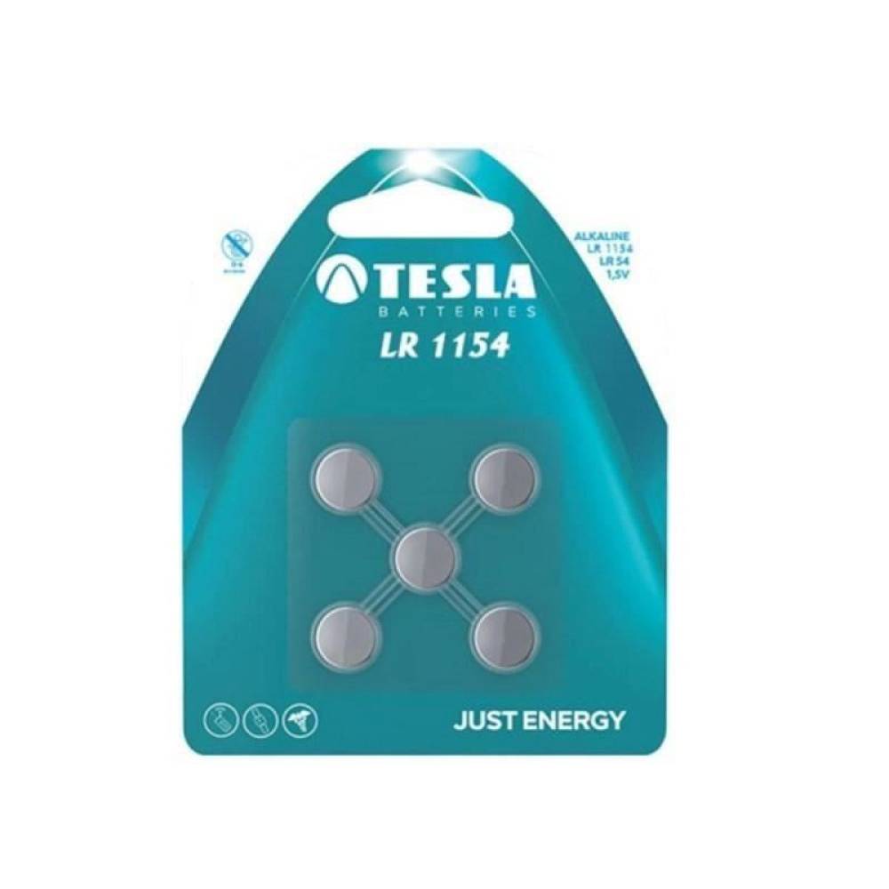 Baterie buton alcalina 1.5V 125mAh, 5 bucati / blister Tesla LR1154