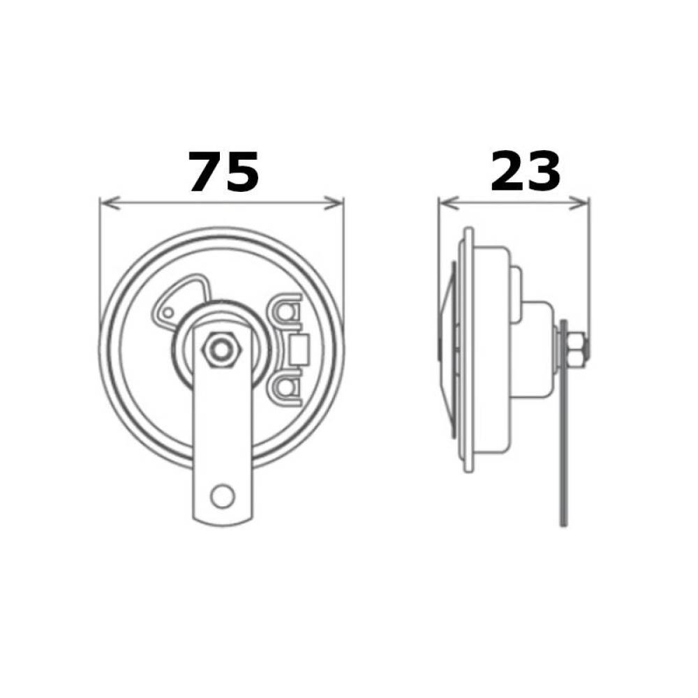 Claxon 12V 85mm, 105db, electromagnetic, 58593 Carmotion Claxon 12V 85mm, 105db, electromagnetic, 58593 Carmotion