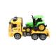 Camion galben tip trailer cu detalii autentice pe baterii impreuna cu tractor verde de jucarie cr23a DISCR23A  