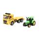 Camion galben tip trailer cu detalii autentice pe baterii impreuna cu tractor verde de jucarie cr23a DISCR23A  