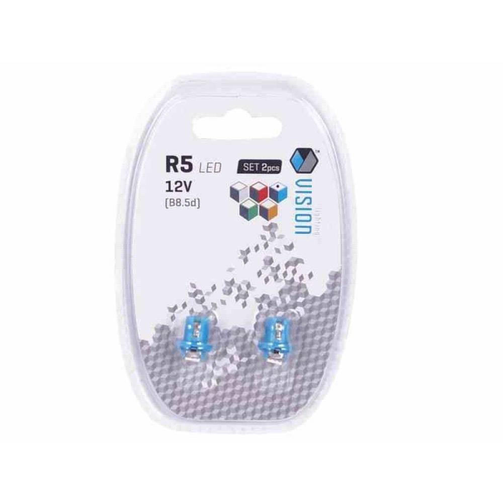 Set 2 becuri bord dulie plastic, lumina albastra LED 12V B8.5d R5, 58920 Carmotion