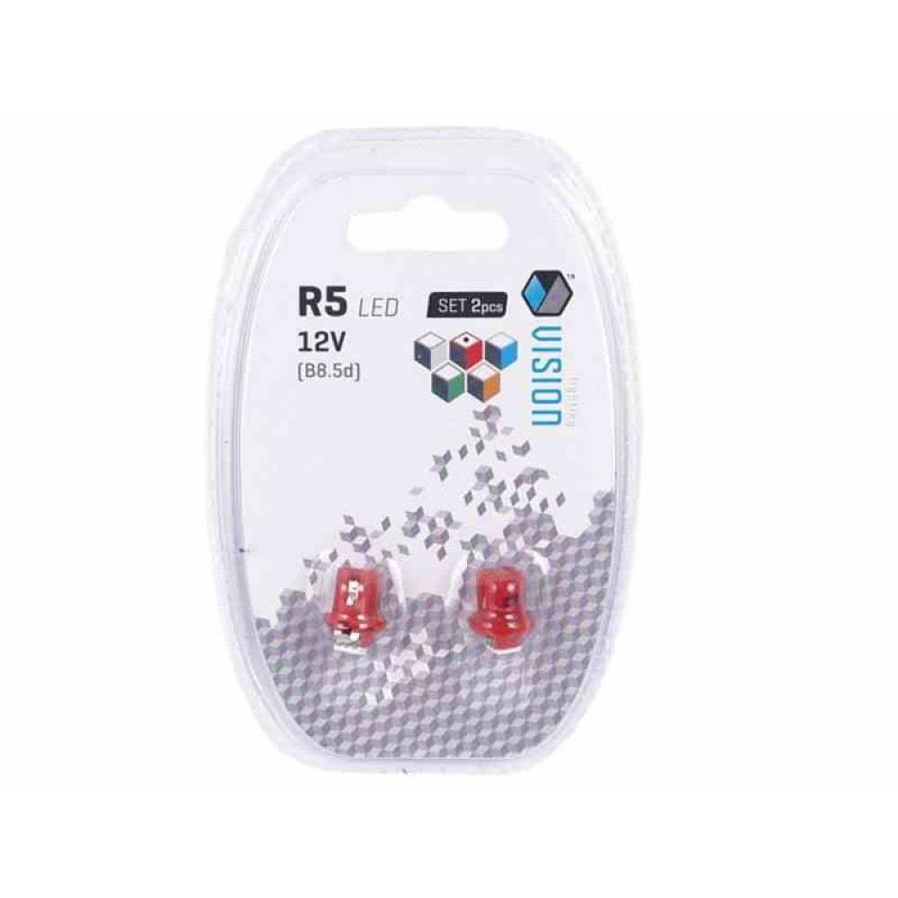 Set 2 becuri bord dulie plastic de culoare rosie LED 12V B8.5d R5, 58922 Carmotion