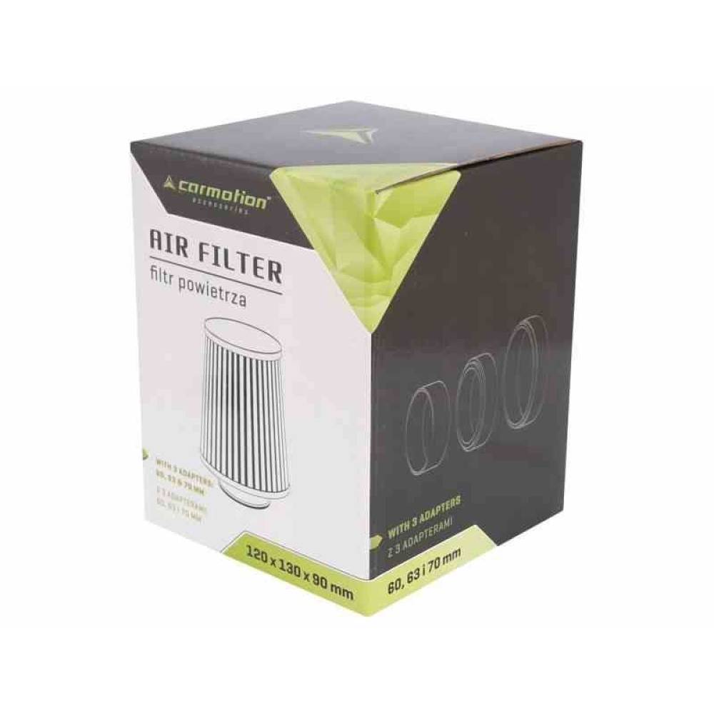 Filtru aer sport mijlociu cu 3 adaptoare, h 13cm, 86009 Carmotion
