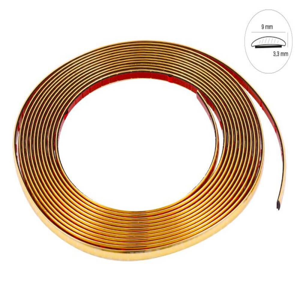 Rola ornament bandou, 9mm x 8m, aurie, 63755 Carmotion