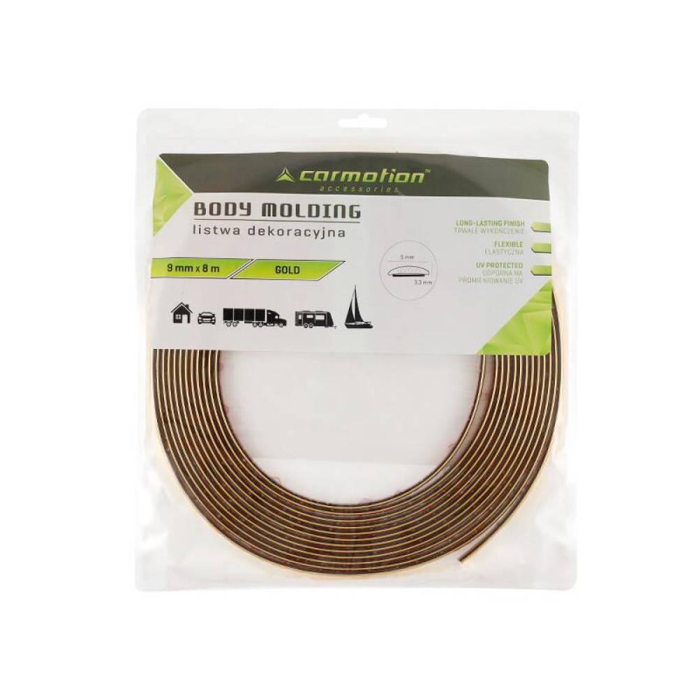Rola ornament bandou, 9mm x 8m, aurie, 63755 Carmotion