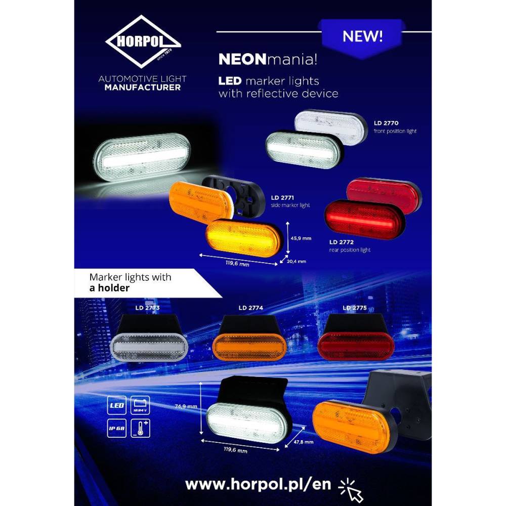 Lampa gabarit 120x45, LED, STRIPE Hor123 LD 2770 Horpol