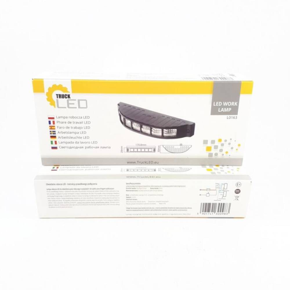 Proiector lucru 170x50, LED,  convex, 12/24V 16W, 826lm, Flood TruckLed L0163