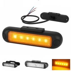 Lampa stroboscopică galbenă cu 6 LED-uri, 9W, 12/24V, 120×28 mm, Horpol LDO-2782