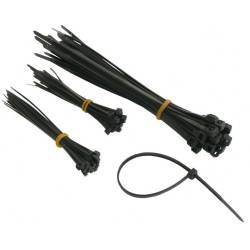 Coliere plastic set 3 marimi, 75buc (3x25b) negre 100x2.5+120x2.5+200x5.0 Carco 42014