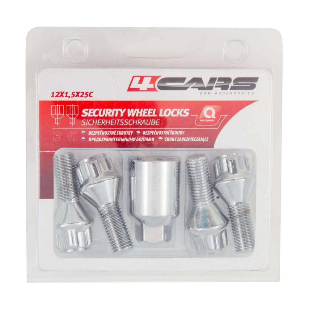 Set 4 prezoane antifurt SecurityWheel Locks 12x1,5  x 25C 7824 Automax 