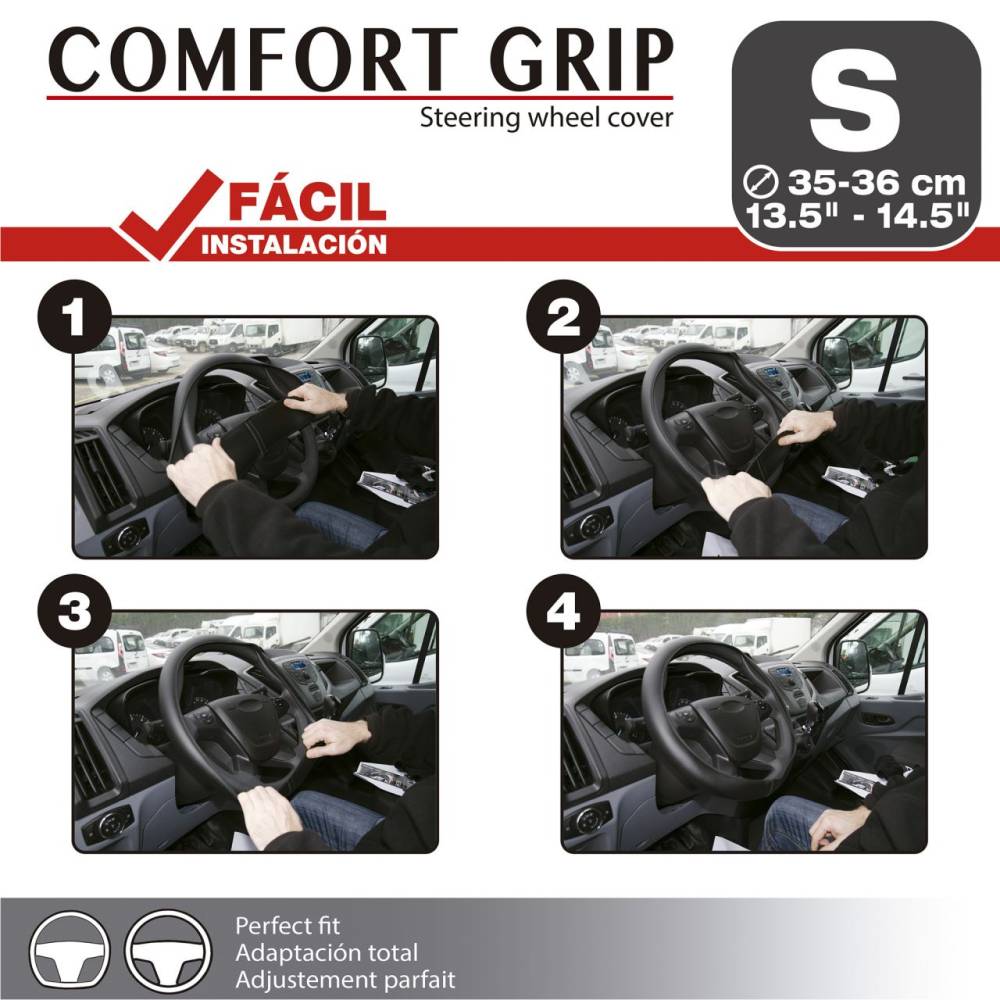 Husa volan 35-36cm, piele ecologica, Comfort Grip 2506100 Car+