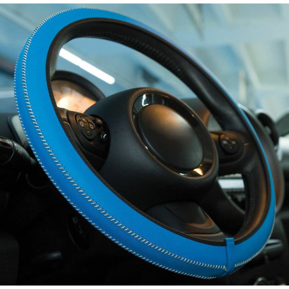 Husa volan 37-39cm, piele veritabila HMA10BL Car+
