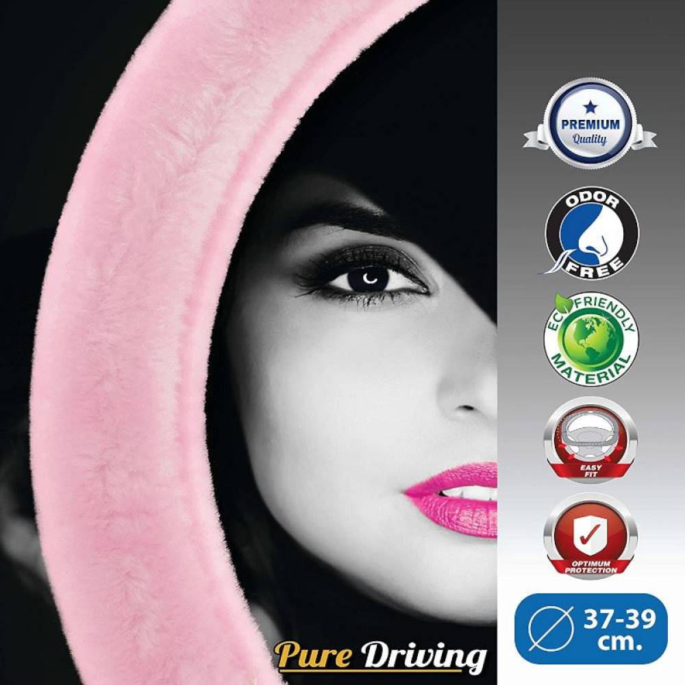 Husa volan  plus roz Girly 37-39cm, 2505059 Car+