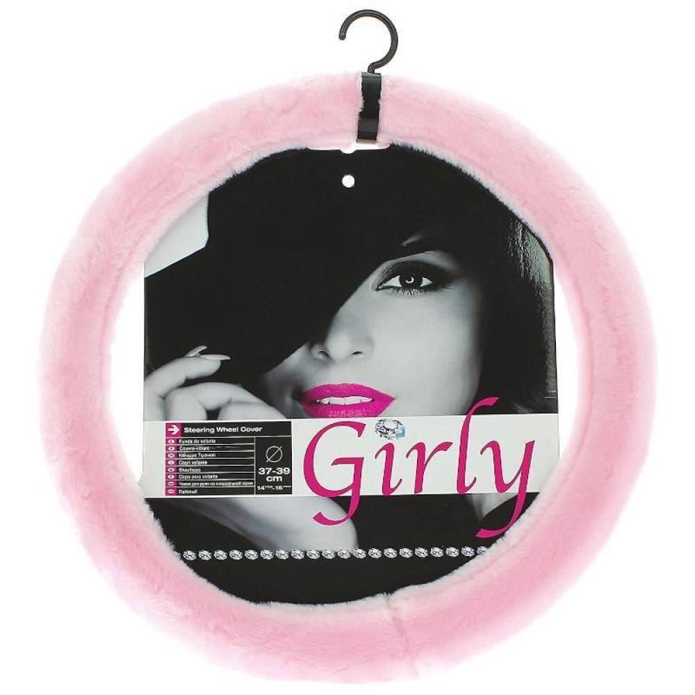 Husa volan  plus roz Girly 37-39cm, 2505059 Car+