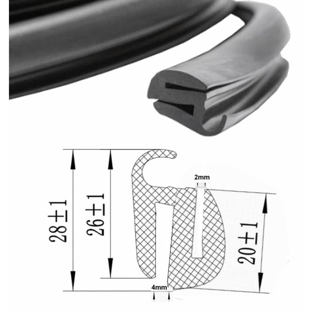 Cheder geam, usa, 4mm/2mm, NUT PN93, rola 10m, universal si U445 bd76-10