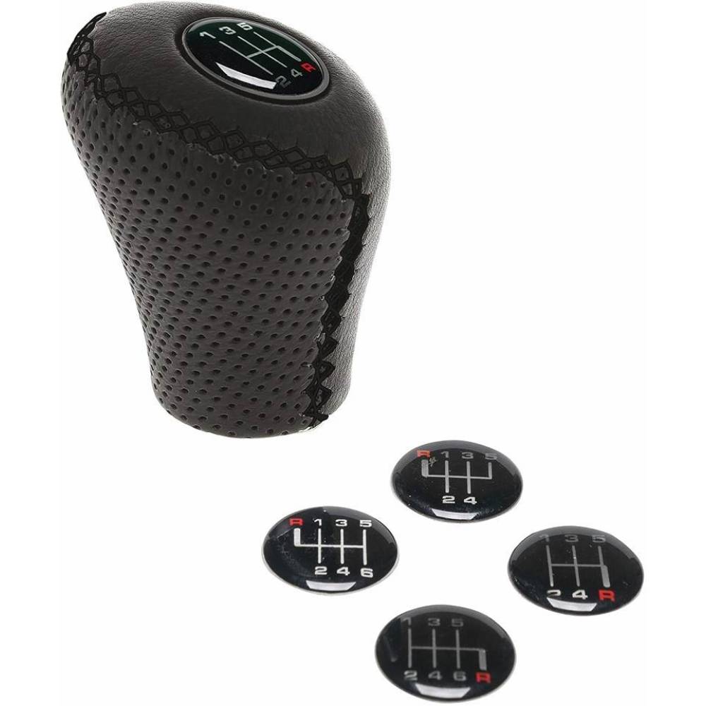Maner schimbator viteze piele perforata, negru cu cusaturi negre 2505GBG RaceSport Maner schimbator viteze piele perforata, negru cu cusaturi negre 2505GBG RaceSport