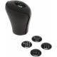 Maner schimbator viteze piele perforata, negru cu cusaturi negre 2505GBG RaceSport Maner schimbator viteze piele perforata, negru cu cusaturi negre 2505GBG RaceSport