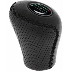 Maner schimbator viteze piele perforata, negru cu cusaturi negre 2505GBG RaceSport