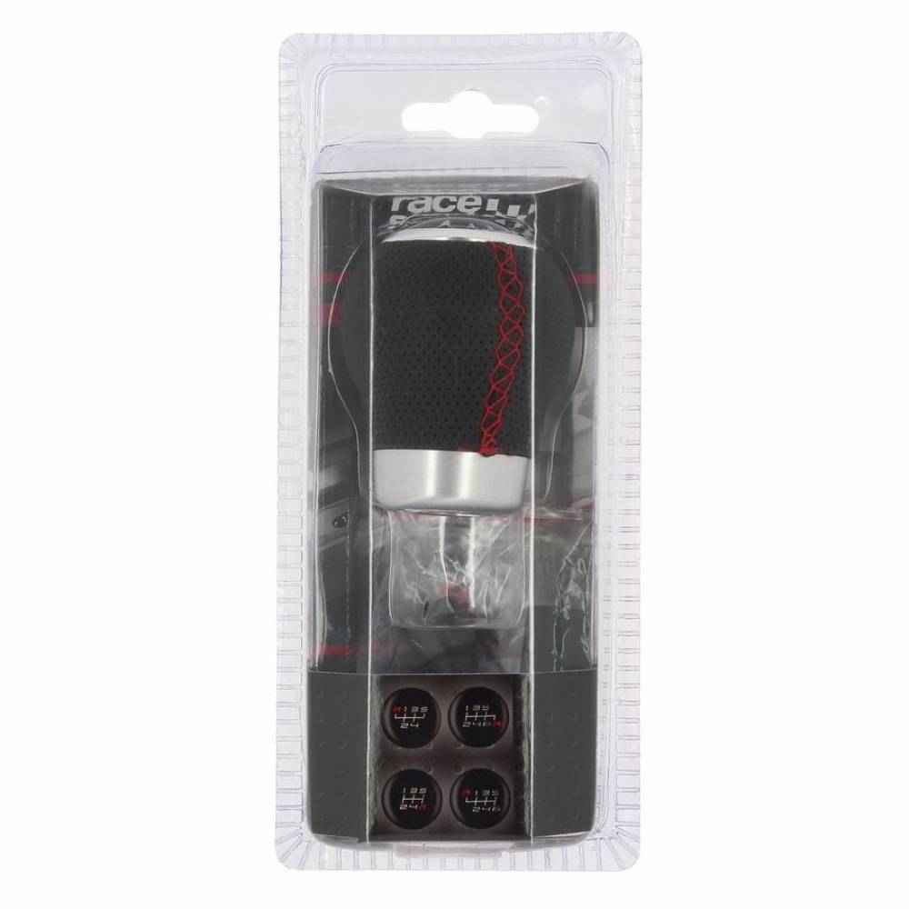 Maner schimbator viteze sferic, piele perforata cu inel cromat 2505RRR RaceSport