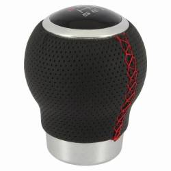 Maner schimbator viteze sferic, piele perforata cu inel cromat 2505RRR RaceSport