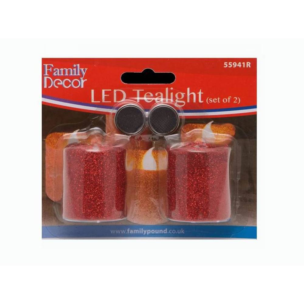 Lumanare Led rosie Family Decor 55941R set 2 bucati