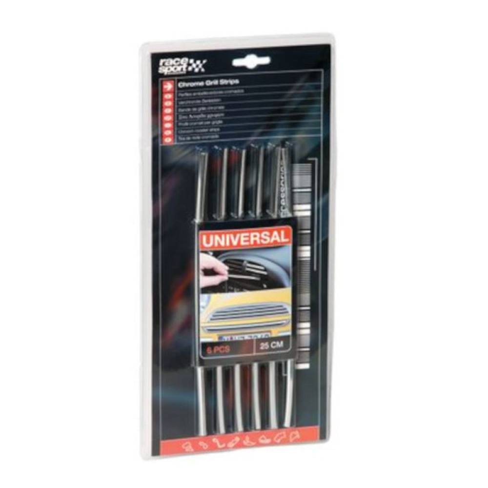 Set 6 bucati ornament grila ventilatie interior crom, VENT836 RaceSport