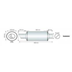 Toba sport finala, 440x61mm, Gun Metal Silencer, PAN8500 Race Sport